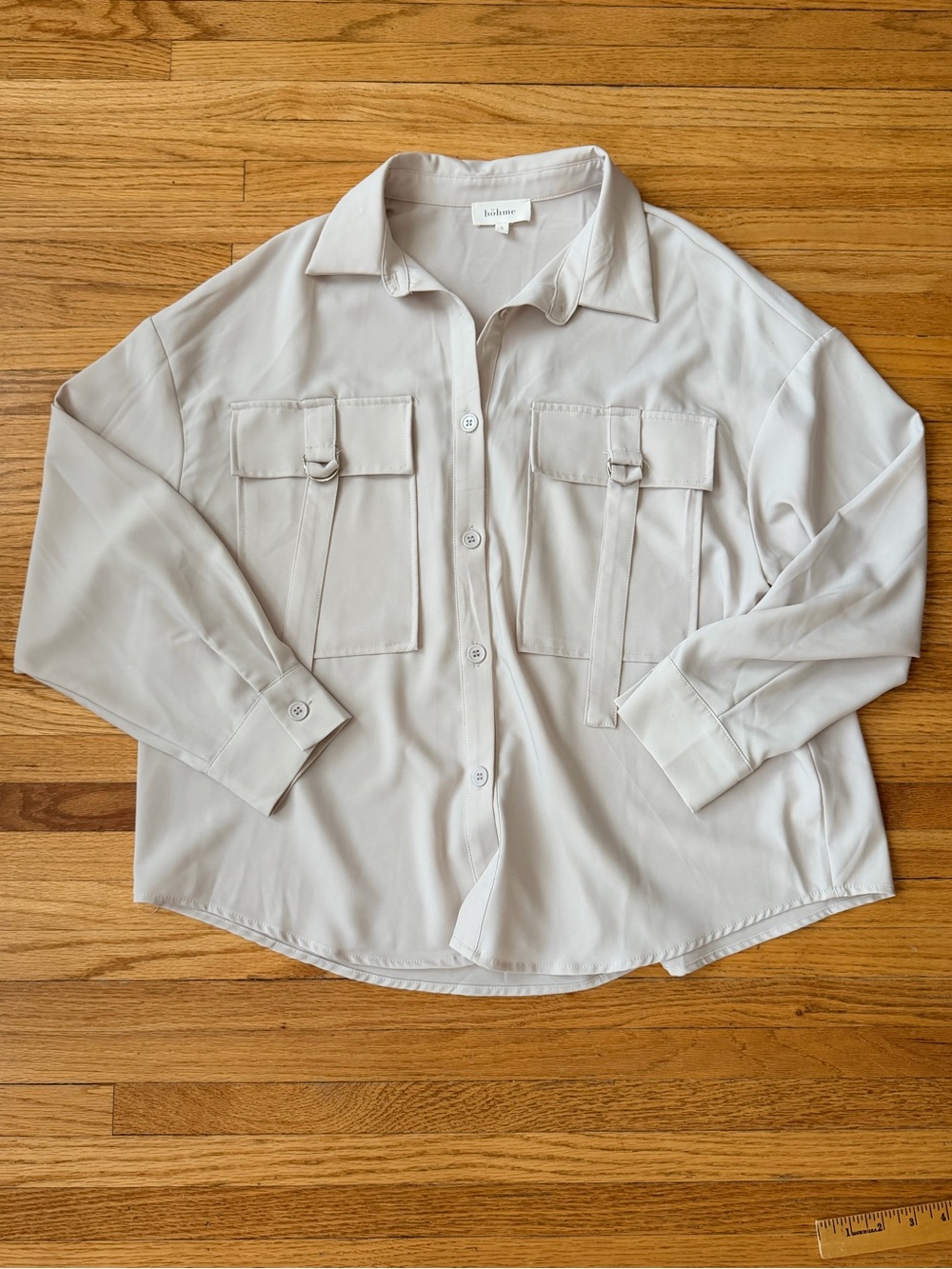 bohme Light Beige Utility Button-Up Blouse
